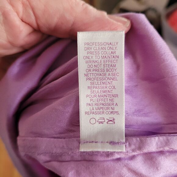 Calypso St. Barth Lavender 100% Silk Crinkle Sunburst Pleat Shift Dress Medium M - Picture 7 of 7